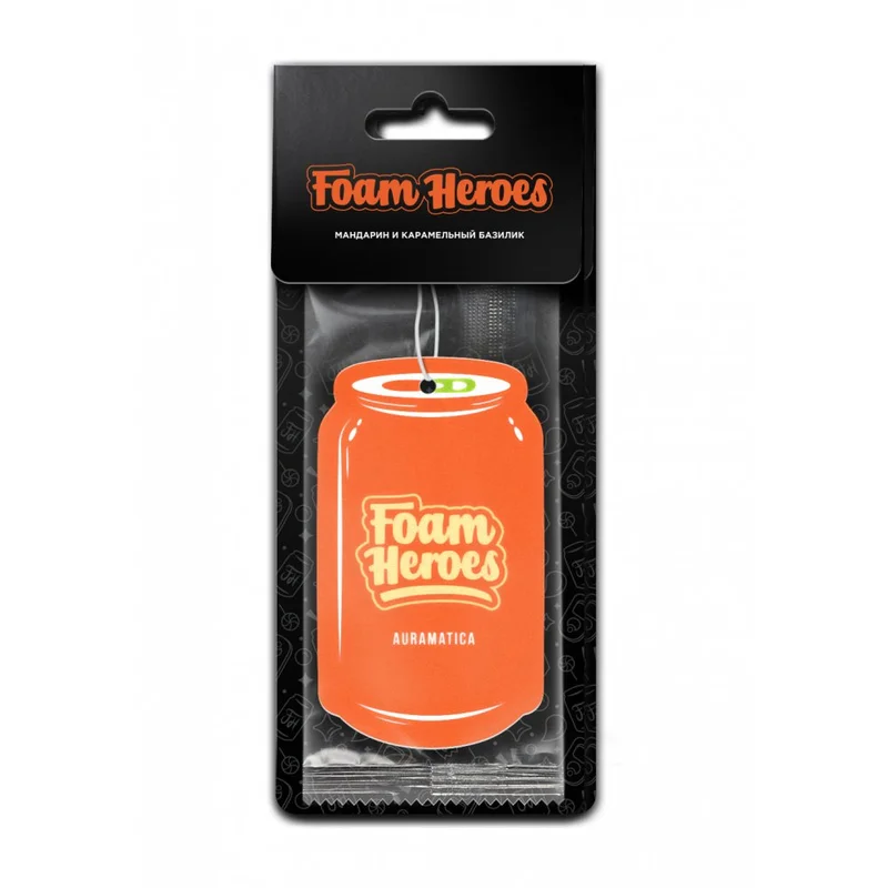 Foam Heroes Auramatica Мандарин и карамельный базилик - подвесной картонный ароматизатор - 1