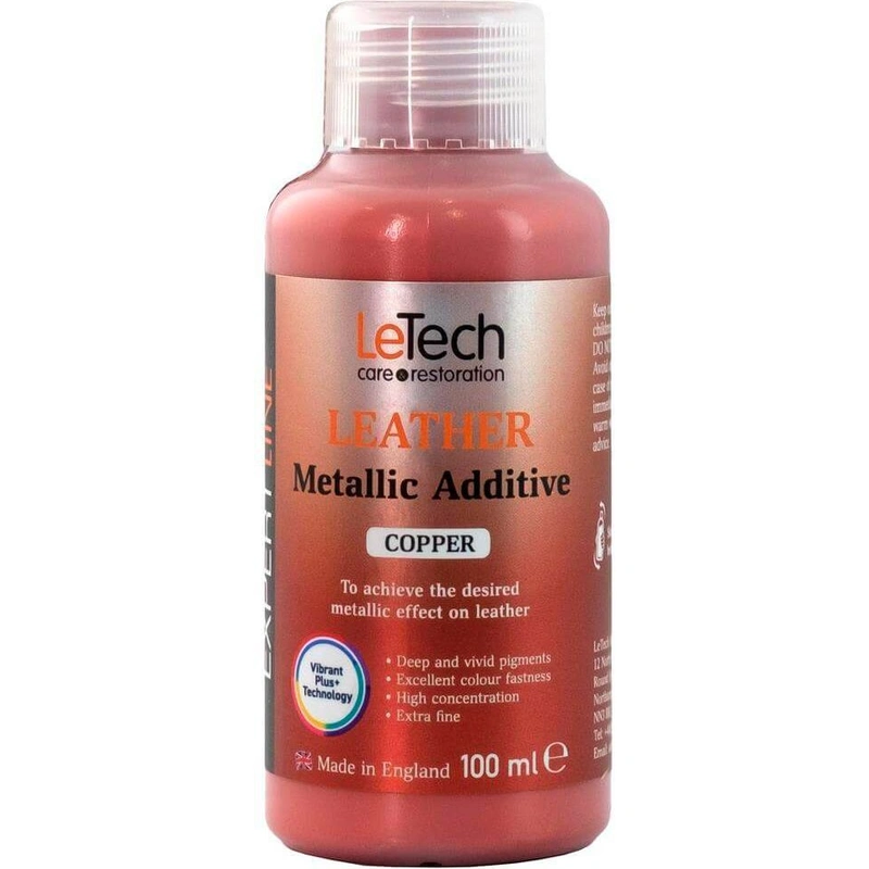 LeTech Leather Metallic Additive Copper - краска для кожи металлик, медь, 50 мл - 1