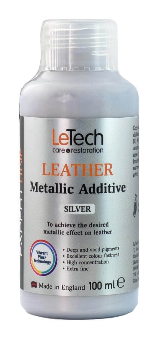 LeTech Leather Metallic Additive Silver 01 - краска для кожи металлик, серебро, 100 мл - 2