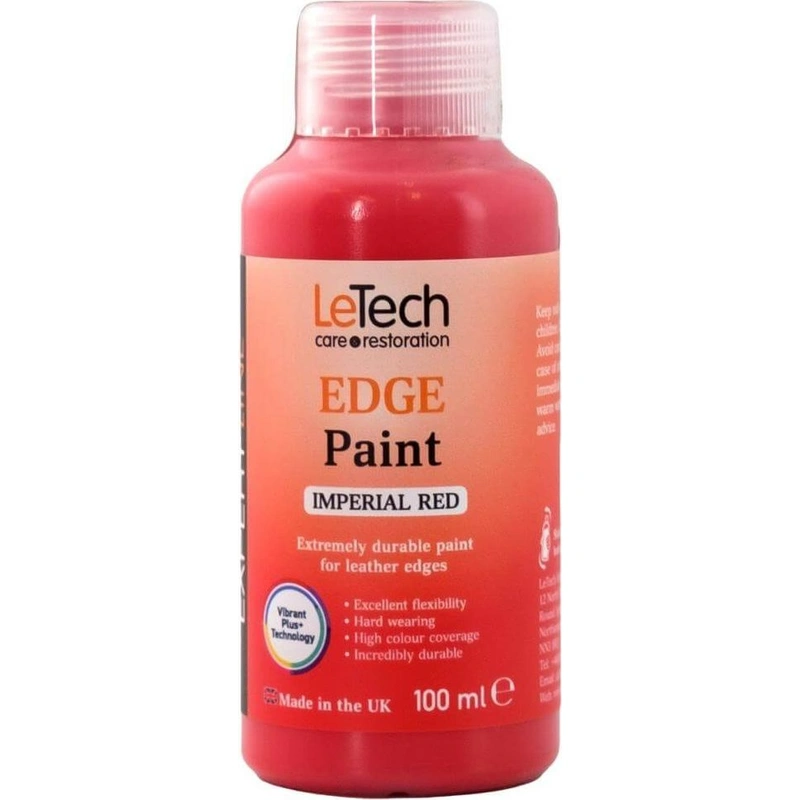LeTech Leather Edge Paint Imperial Red - краска для уреза кожи, имперский красный, 200 мл - 1