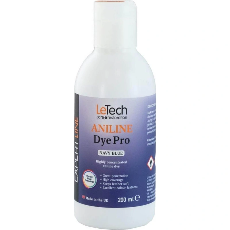 LeTech Leather Aniline Dye Pro Navy Blue - проникающая краска для кожи, темно-синий, 200 мл - 1