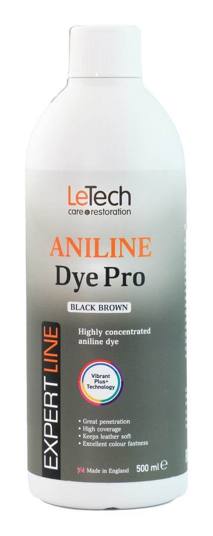LeTech Leather Aniline Dye Pro Black Brown - проникающая краска для кожи, черно-коричневый, 1 л - 3