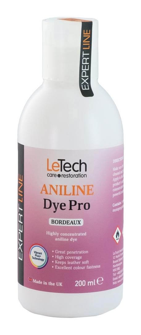 LeTech Leather Aniline Dye Pro Bordeaux - проникающая краска для кожи, бордовый, 1 л - 2