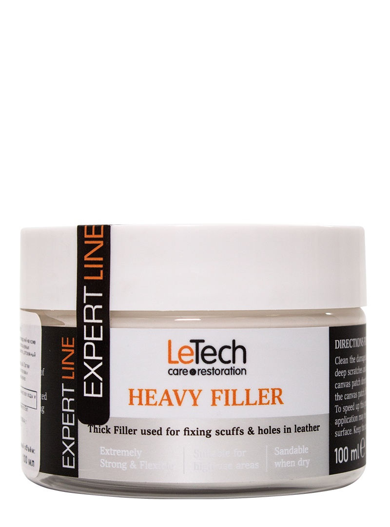 LeTech Leather Heavy Filler White - жидкая кожа для ремонта (густой состав), белый, 15 мл - 2