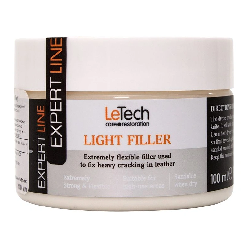 LeTech Leather Light Filler Black - жидкая кожа для ремонта, черный, 100 мл - 1