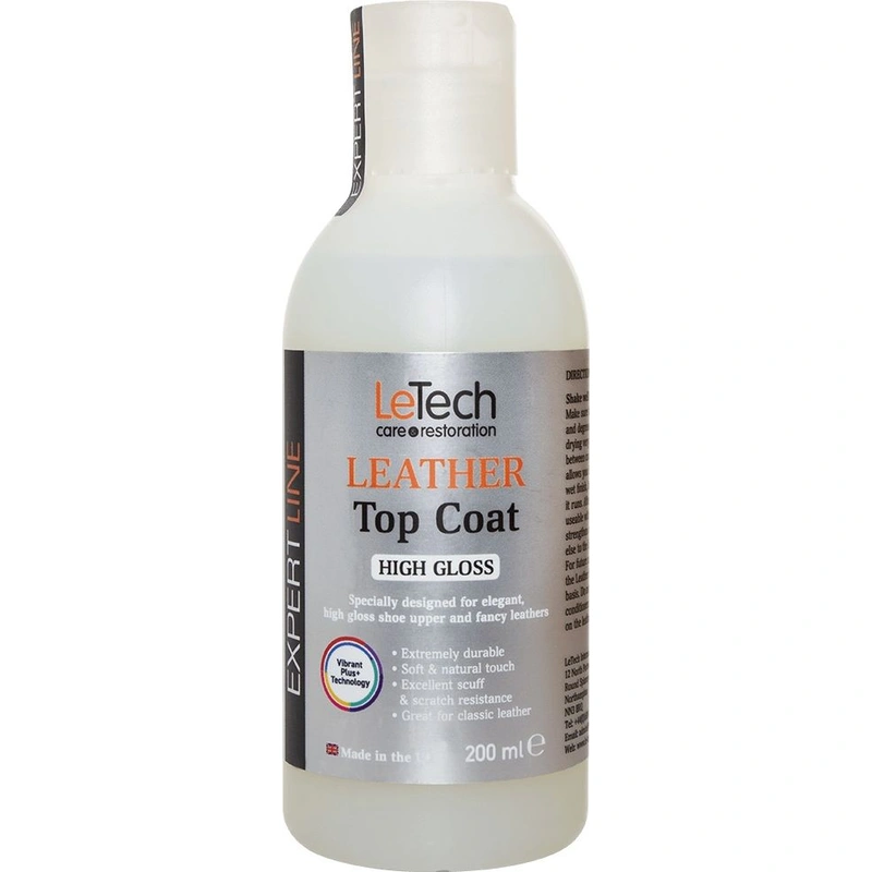 LeTech Leather Top Coat High Gloss - супер-глянцевый защитный лак для кожи, 200 мл - 1