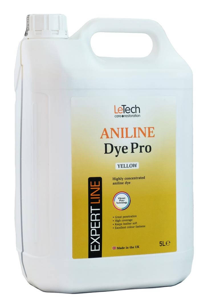 LeTech Leather Aniline Dye Pro Yellow - проникающая краска для кожи, желтый, 1 л - 2