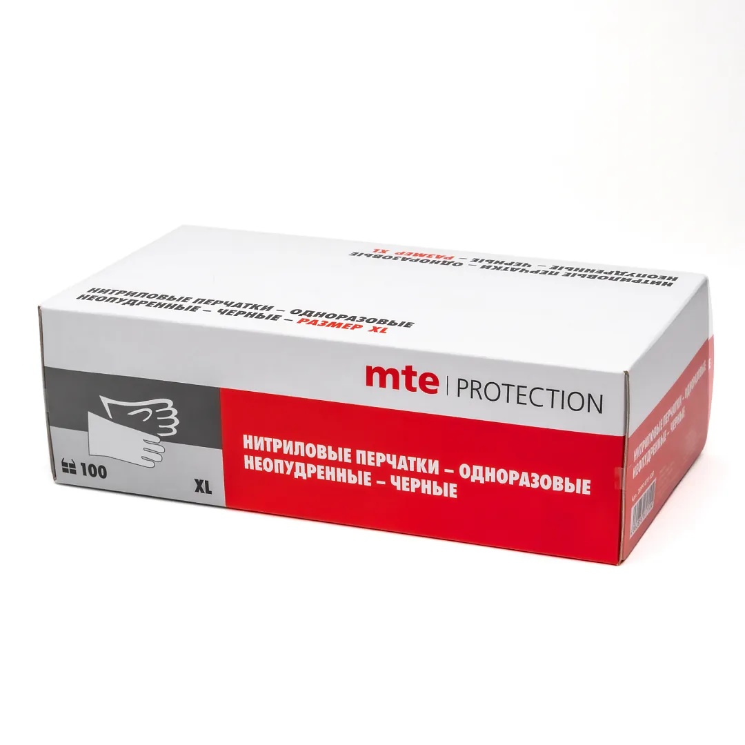 Wurth Перчатки нитриловые чёрные MTE, размер XL, 100 шт - 2