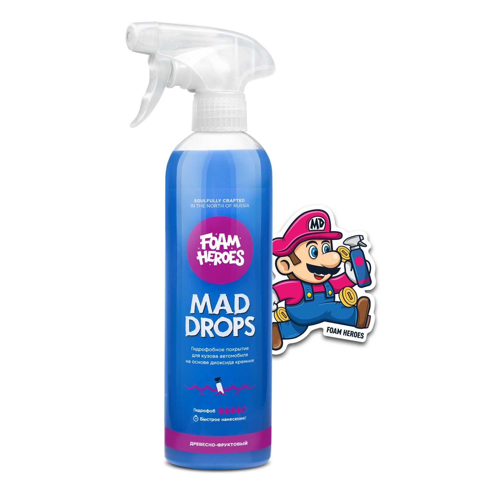Foam Heroes Mad Drops - быстрое гидрофобное покрытие для ЛКП древесно-фруктовый, 500 мл - 2