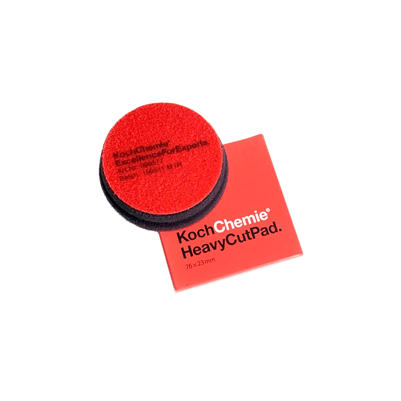 Koch Chemie Heavy Cut Pad - Полировальный круг поролоновый твердый, красный, 76 мм - 1