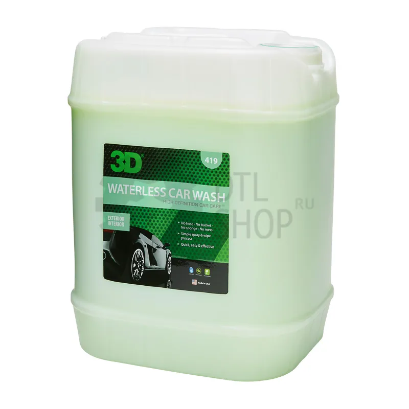 3D Waterless Car Wash - Безводное и безмыльное чистящее средство для любых поверхностей, 18.93 л - 1