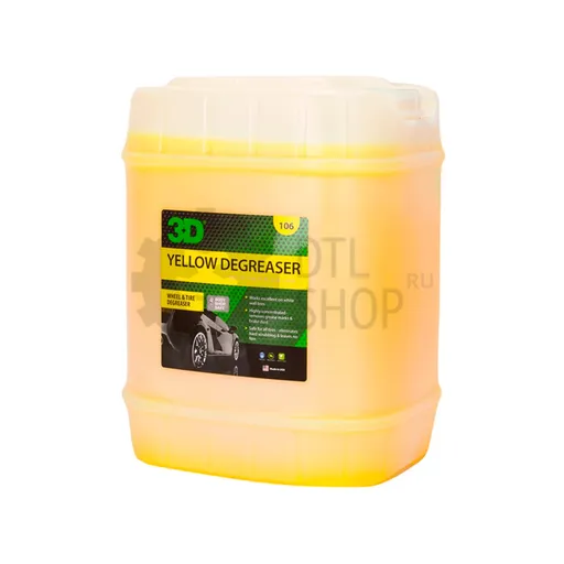 3D Yellow Degreaser - Средство для удаления тормозной пыли и жирных пятен с покрышек/колес, 18.93 л - 1