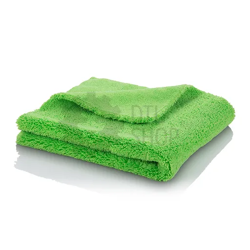 Dry Monster Deutsch Microfiber - двусторонняя микрофибровая салфетка без оверлока, зеленая, 420 гр/м, 40х40 см - 1