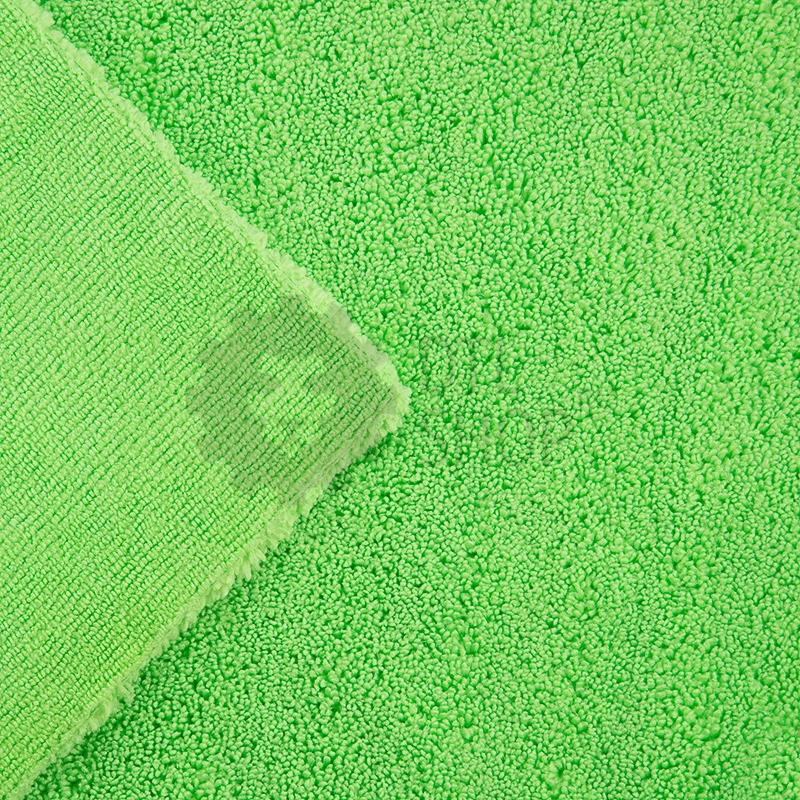 Dry Monster Deutsch Microfiber - двусторонняя микрофибровая салфетка без оверлока, зеленая, 420 гр/м, 40х40 см - 2