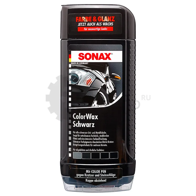 Sonax Color Wax - Цветной воск ''Черный блеск''+ карандаш, 500 мл - 1
