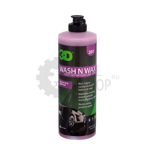 3D Wash N Wax - РH-сбалансированный шампунь с воском, 473 мл - 1