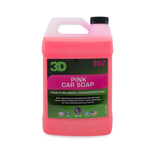 3D Pink Car Soap - Концентрированный pH-сбалансированный шампунь, 3.78 л - 1