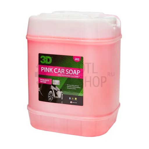 3D Pink Car Soap - Концентрированный pH-сбалансированный шампунь, 18.93 л - 1