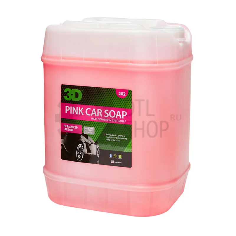 3D Pink Car Soap - Концентрированный pH-сбалансированный шампунь, 18.93 л - 1
