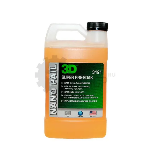3D Super Pre Soak - Шампунь-обезжириватель с высоким pH (супер концентрат), 1.89 л - 1