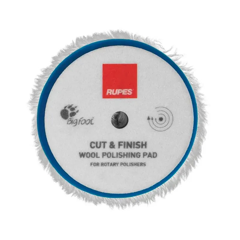 RUPES CUT & FINISH Rotary Wool Polishing Pad - Полировальный круг (мех на поролоне), синий, 180 мм - 1