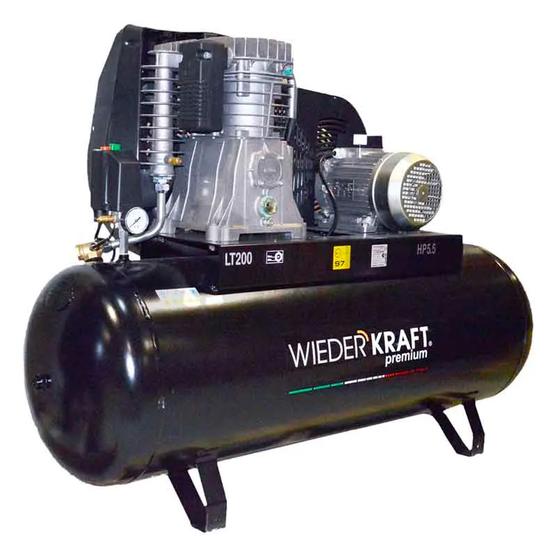 WiederKraft Профессиональный стационарный компрессор, 200 л, 606 л/мин - 1