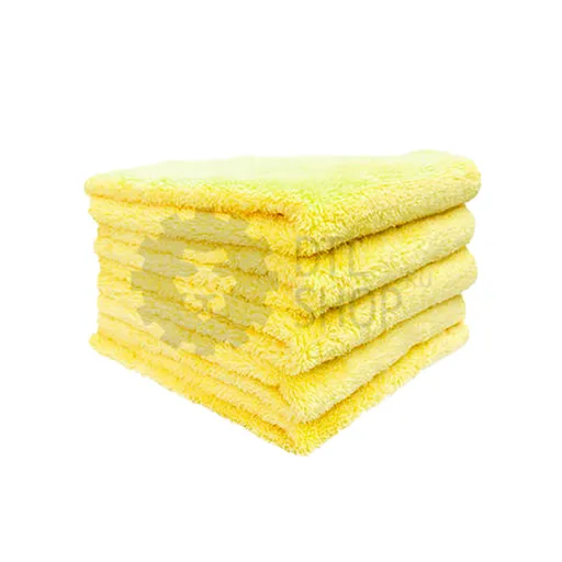 PureStar Plush Light Edge Less Buffing Towel - Набор двусторонних микрофибровых салфеток, желтые, 40х40 см, 5 шт. - 1