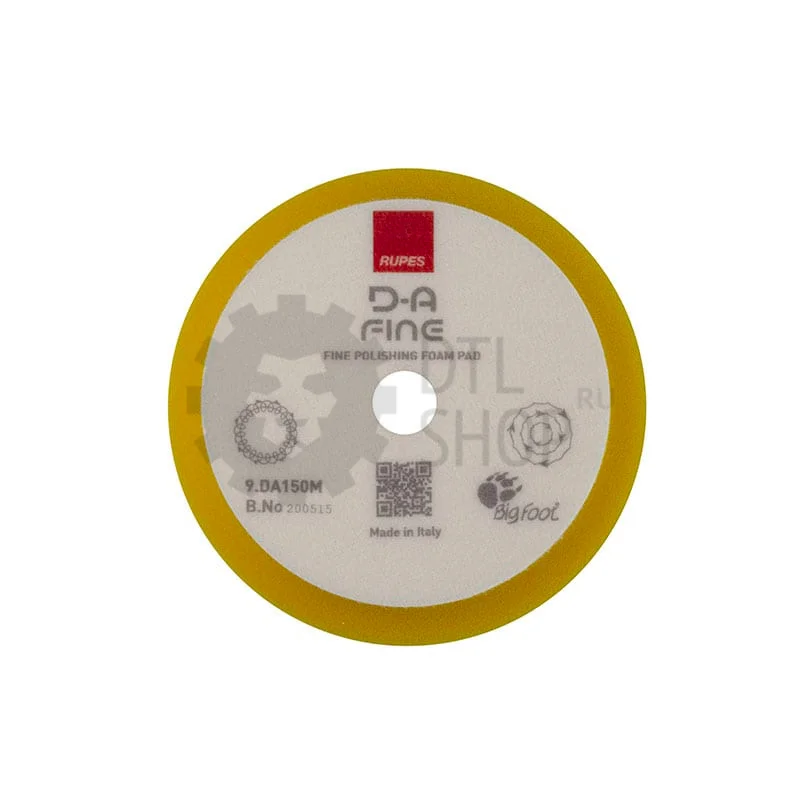 RUPES Диск полировальный, поролоновый, желтый, 150/180 мм - 2
