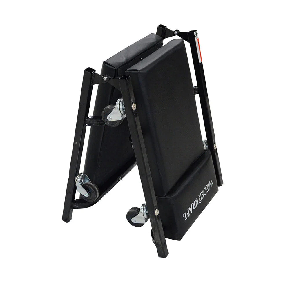 WDK-86044  Лежак ремонтный подкатной на 8-ми колёсах, складной, металлическая основа, порол. матрац - 2