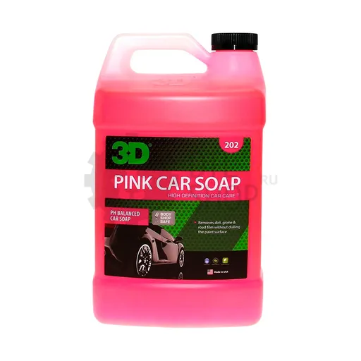 3D Pink Car Soap - Концентрированный pH-сбалансированный шампунь, 1.89 л - 1
