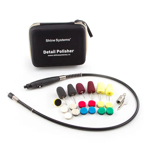 Shine Systems Detail Polisher - гибкий вал для полировки труднодоступных мест, набор в сумке - 1