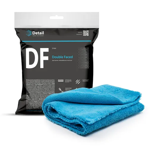 Detail DF (Double Faced) - Микрофибровая салфетка, двухсторонняя, голубая, 40х40 см - 1