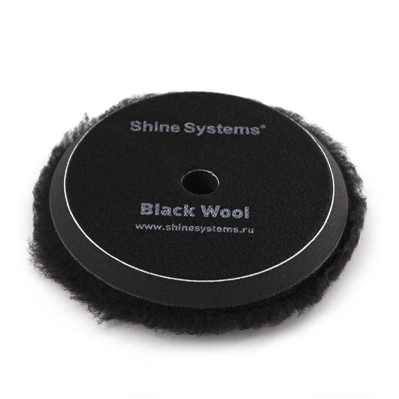 Shine Systems Black Wool Pad - полировальный круг из черного меха, 155 мм - 2