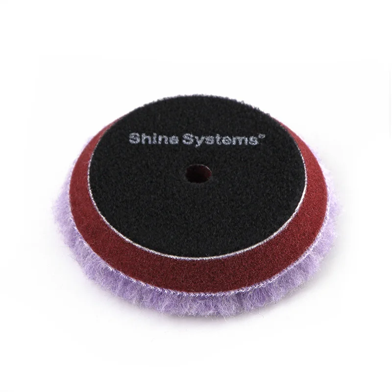 Shine Systems Lila Wool Pad - полировальный круг из лилового меха, 75 мм - 2