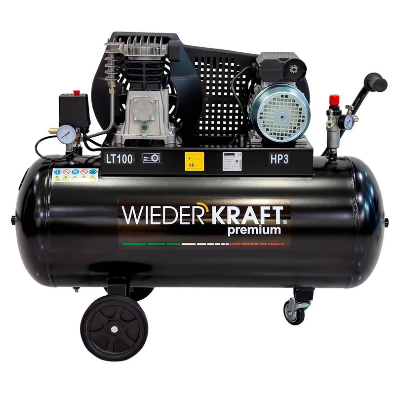 WDK-91040 Компрессор поршневой с ременным приводом 400 л/мин, 2.2 КВт, 220 В, ресивер 100 л - 1