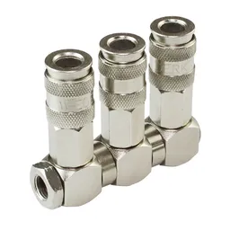 WDK-83RT Разветвитель пневматический с вращающимися соединениями, вход 1/4" (F), 3 выхода БРС