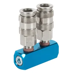 WDK-82ML Распределитель пневматический, 2 быстроразъемных EU соединения резьба, 3 входа с резьбой 1/