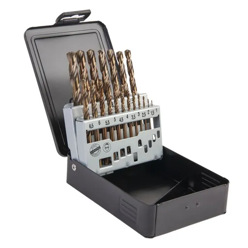 WDK-DC19 Набор сверл по металлу 1-10 мм, шаг 0.5 мм, HSS-Co, 19 предметов, металлический кейс - 1