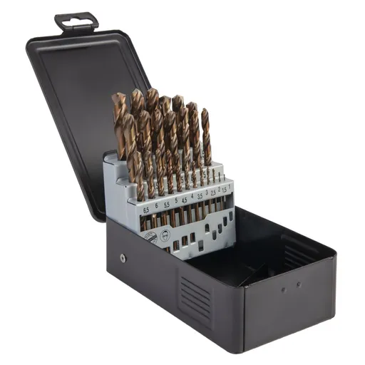 WDK-DC25 Набор сверл по металлу 1-13 мм, шаг 0.5 мм, HSS-Co, 25 предметов, металлический кейс - 1