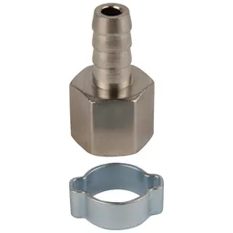 OPT-73010HF Штуцер пневматический ёлочка с обжимным кольцом, внутренняя резьба 3/8", 10 мм