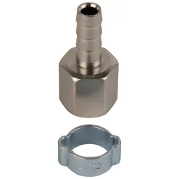 OPT-72008HF Штуцер пневматический ёлочка с обжимным кольцом, внутренняя резьба 1/4", 8 мм