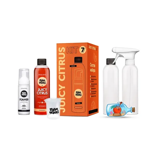 Foam Heroes Juicy Citrus Kit - органический очиститель экстерьера и интерьера c аксессуарами (набор), 500 мл - 1