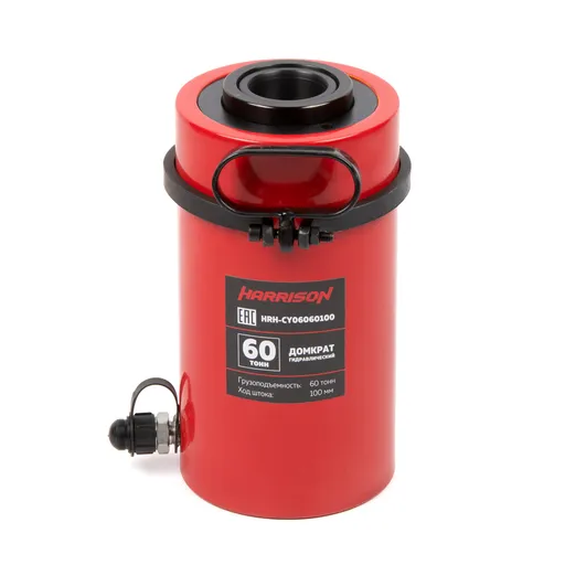 HRH-CY06060100 Гидравлический цилиндр (домкрат) с полым штоком, однополостной 60 т, ход 100 мм - 1
