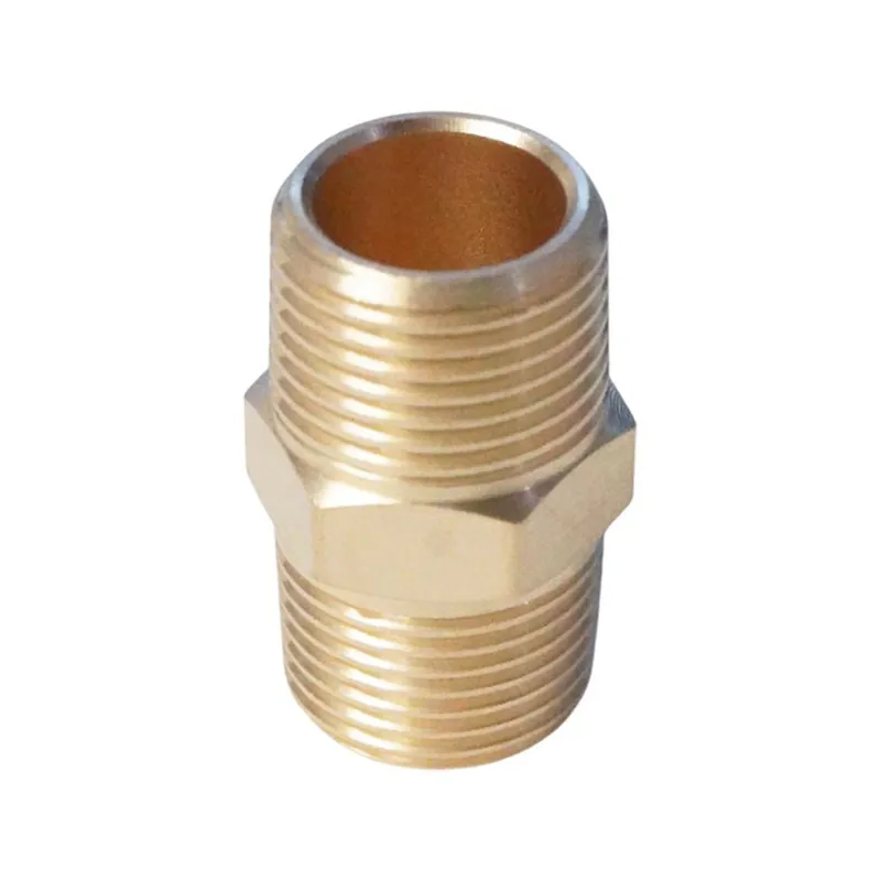 WDK-238MB Адаптер, резьба 3/8"-3/8" PT, M-M (внешняя), латунь - 1