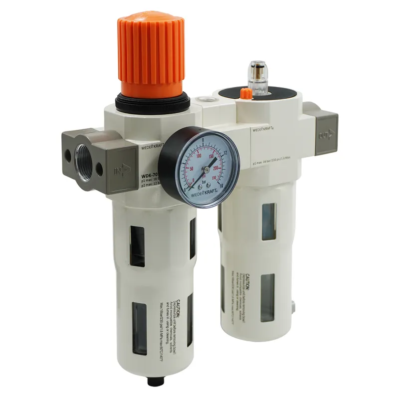WDK-70160FA Блок подготовки воздуха 3/4", 16 бар с влагоотделителем 5 мкм, лубрикатором и регулятором давления - 1