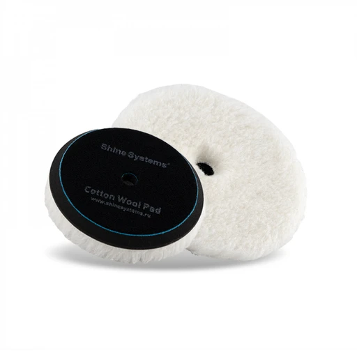 Shine Systems Cotton Wool Pad - полировальный круг мех с хлопком 130 мм - 1