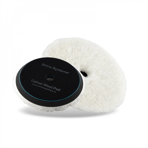 Shine Systems Cotton Wool Pad - полировальный круг мех с хлопком 155 мм - 1