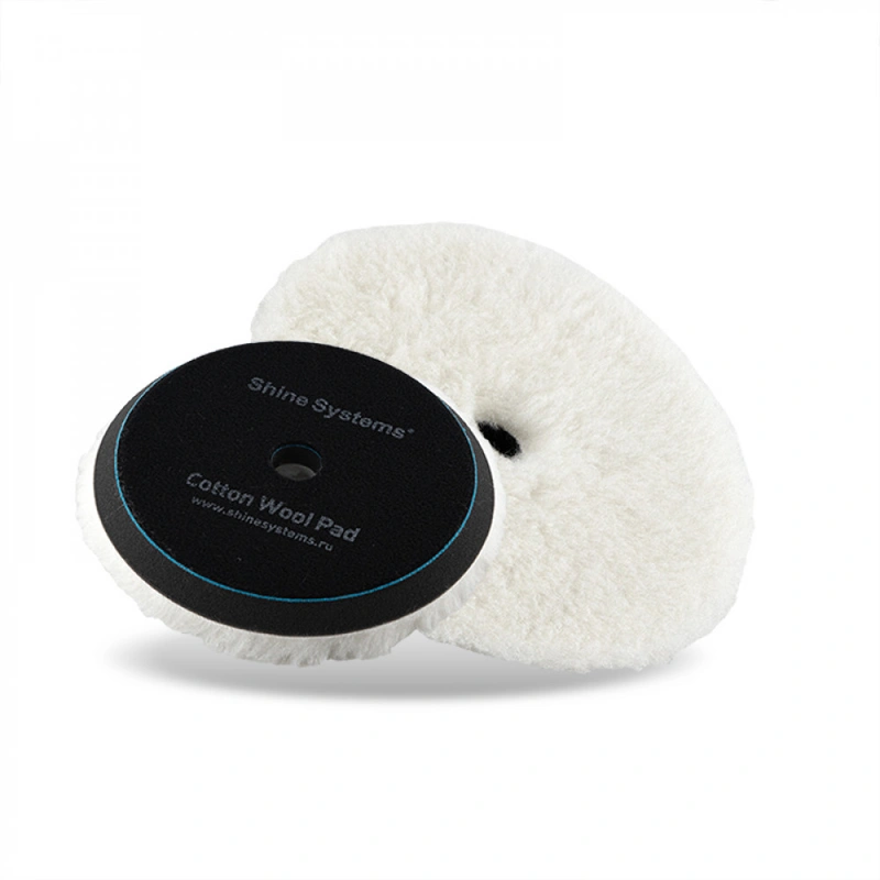 Shine Systems Cotton Wool Pad - полировальный круг мех с хлопком 155 мм - 1