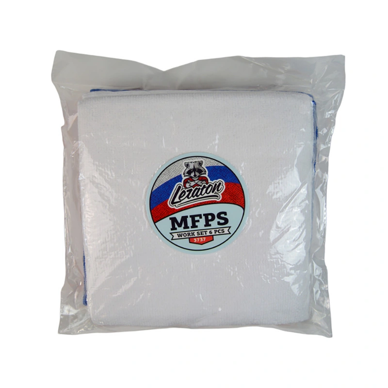 Leraton Комплект микрофибр без краев, 6 шт, 37х37 см, 280 гр/см2 - 1