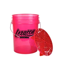 Leraton BUCKET - Прозрачное ведро с сепаратором для мойки автомобиля, красное, 20 л